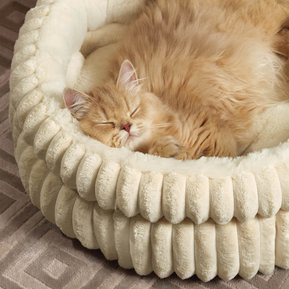 Ultra-Plush Milk Velvet Faux Fur Pet Bed Cozy Comfort