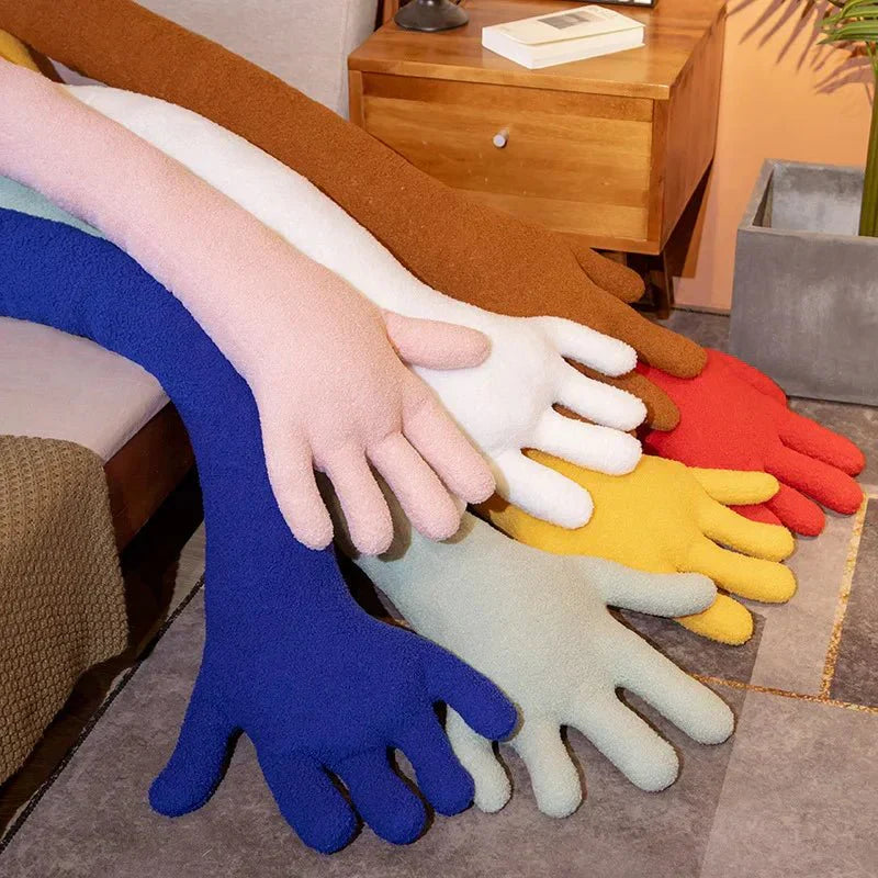 Long Arm & Hand Plush Cushion - Soft Velvet Fun Decor