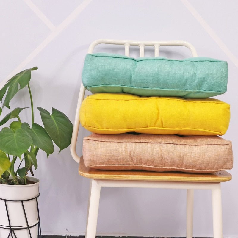 Thickened Candy Coloured Cushion in Imitation Linen Style