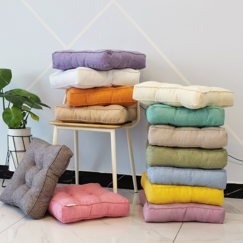 Thickened Candy Coloured Cushion in Imitation Linen Style